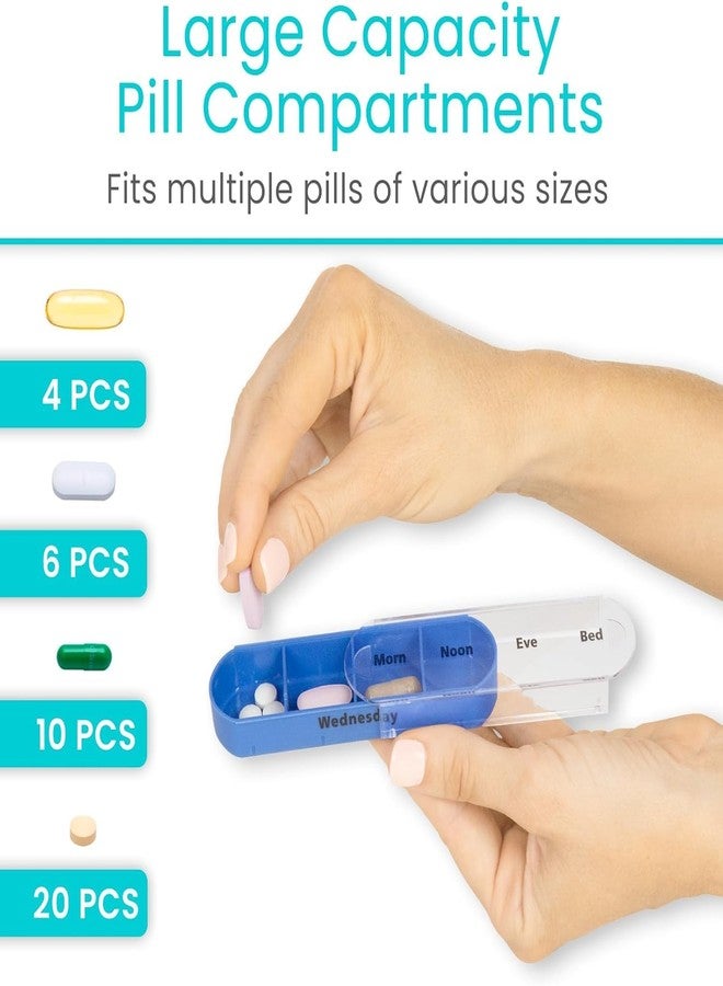 ZELKEY weekly pill organizer 4 times a day, portable travel pill box 7 day with large compartments moisture-proof pill case for vitamin, Medicine, pills (Medicine Organizer Box) (BLACK) - Image 2